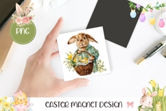 Easter Bunny PNG, Easter Basket Square Coaster Sublimation Product Image 1