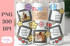 Family photo tumbler template PNG, picture tumbler wrap PNG Product Image 2