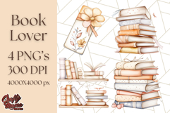Cozy Book Lover Clipart PNG, Aesthetic Reading Graphics Product Image 1