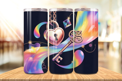 Valentine’s Day Love Lock &amp; Key Tumbler Wrap PNG Big Bundle Product Image 6