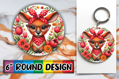 Radiant Round Car Coaster Sublimation, Cute Animals Product Image 1