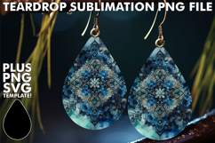 Stylish Teardrop Earrings Ideas PNG, Watercolor Pattern Product Image 1