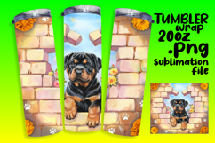 EYE-CATCHING 20oz Sublimation Tumbler , Cute Dog Product Image 1
