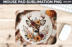 Watercolor Dear Mouse Pad Sublimation -Thanksgiving PNG Product Image 1