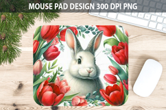 Watercolor Bunny Mouse Pad Sublimation - Valentines PNG Product Image 1