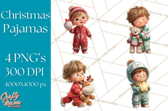 Christmas Pajamas Clipart PNG, Holiday PJ Illustration Product Image 1