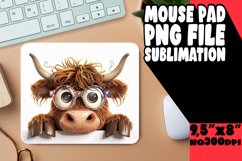 Whimsical Peekaboo Cow Mouse Pad Sublimation Product Image 1