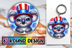Whimsical Keychain Circle Designs PNG, USA Animals Product Image 1
