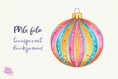 Retro Christmas Ornament Clipart Groovy Disco PNG Product Image 1