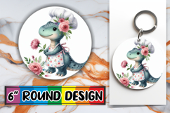 Cheerful Car Coaster Circle Style, Dino Product Image 1