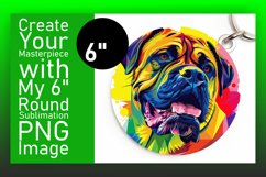 Creative Colorful Dog Round Design Keychain Art Product Image 1