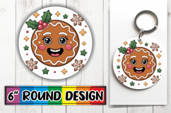 Sweet Keychain Round Design, Cute Christmas Product Image 1