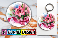 Radiant Round Car Coaster Sublimation, Flowers Product Image 1