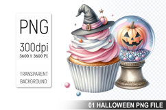 Spooky Cute Halloween Cupcakes Clipart PNG Bundle Product Image 7