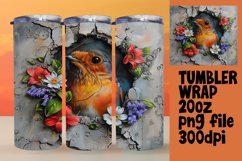 Flower and Animals Wrap: 3D Wall Hole for Tumblers Product Image 1