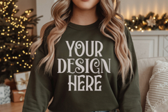 Forest Green Gildan 18500 Sweatshirt Mockup, Unisex mockups Product Image 1