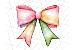 Watercolor Summer Bow Clipart PNG, Coquette Bright Bow Png Product Image 3
