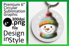 Artistic Round Design Sublimation PNG , Snowman Product Image 1