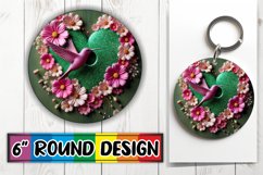 Blissful Round Keychains Sublimation, 3D Heart Product Image 1