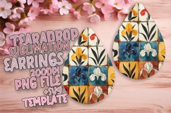 Radiant Flower Bliss PNG Teardrop Earring Design Sublime Product Image 1