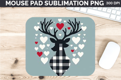 Watercolor Deer Mouse Pad Sublimation - Valentines PNG Product Image 1