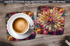 Flowers Coaster Sublimation, Spring Coaster PNG Design Product Image 1
