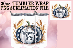 Radiant joy 20oz tumbler wrap, Pumpkin Watercolor Product Image 1