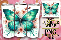 Inspiring vibes 20oz tumbler wrap, Butterfly Product Image 1