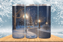 Winter Wonderland Snowflake PNG, Icy Tree 20oz Tumbler wrap Product Image 1
