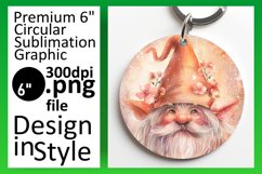 Dreamy Delights: Watercolor Gnome Circle Design Sublimation Product Image 1