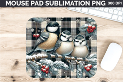 Watercolor Robin Mouse Pad Sublimation - Christmas PNG Product Image 1