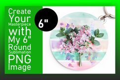 Sublimation Round Design Keychain PNG Floral Product Image 1
