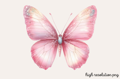 Gilter Pink Butterfly Clipart PNG Product Image 1