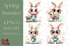 Cute Spring Bunny Clipart Adorable Easter Rabbit PNG Product Image 1