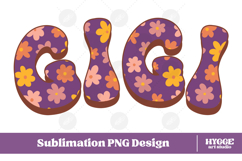 gigi Png Retro Flowers Mother&#039;s Day Floral Mom Sublimation Product Image 1