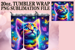 Vibrant Hearts 20oz tumbler wrap, Cat Product Image 1