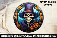 Halloween Stained Glass Sublimation PNG | Skull | Ghost Product Image 1