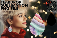 Elegant Teardrop Earrings Gift PNG, Pattern Product Image 1