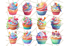 Bright Summer Cupcake PNG Clipart, Colorful Cupcakes Product Image 3