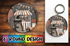Halloween Boho Animal Round Design PNG Keychain Product Image 1