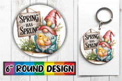 Blissful Keychain Circle PNG Style, Easter Gnomes Product Image 1
