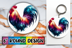 Cheerful Round Keychain PNG, Animals Art Product Image 1