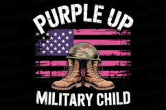 Purple up Military Child Svg | 4th of July Svg | Svg File Product Image 1