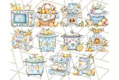 Mediterranean Cottagecore Kitchen PNG Clipart with Lemons Product Image 6