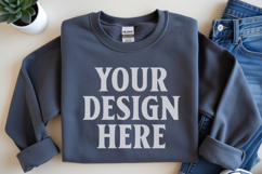 Charcoal Gildan 18000 Folded Flat Lay Mockups Product Image 1