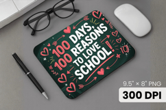 100 days of school Mouse Pad, Teacher PNG Sublimation Design Product Image 1