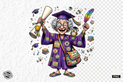 Whimsical Graduation Grandma Clipart Product Image 1