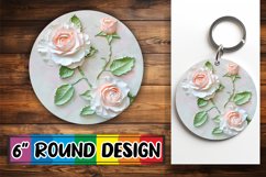 White Blossom Harmony: Sublimation Circle Design Product Image 1