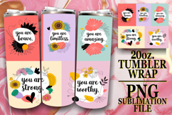 Luminous Sublimation 20oz tumbler wrap, Quote Product Image 1