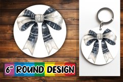 Watercolor Bow Design PNG for Sublimation Round Product Image 1